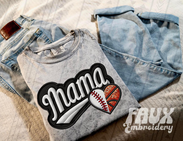 Mama Varsity Themed Heart (Adult)