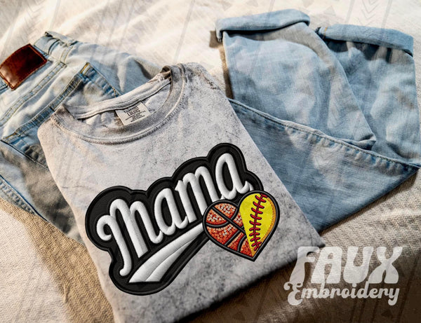 Mama Varsity Themed Heart (Adult)