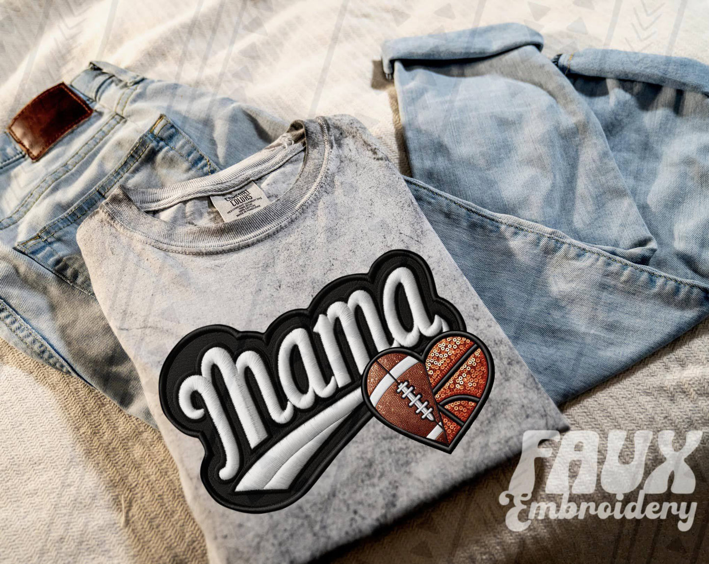 Mama Varsity Themed Heart (Adult)