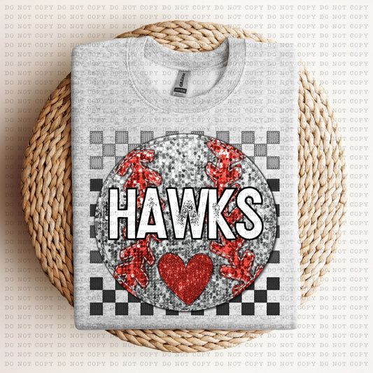 Faux Glitter Ball HAWKS (Adult)