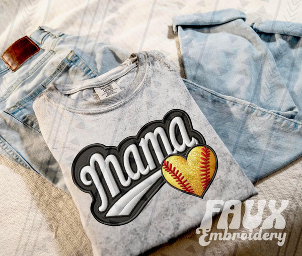 Mama Varsity Themed Heart (Adult)