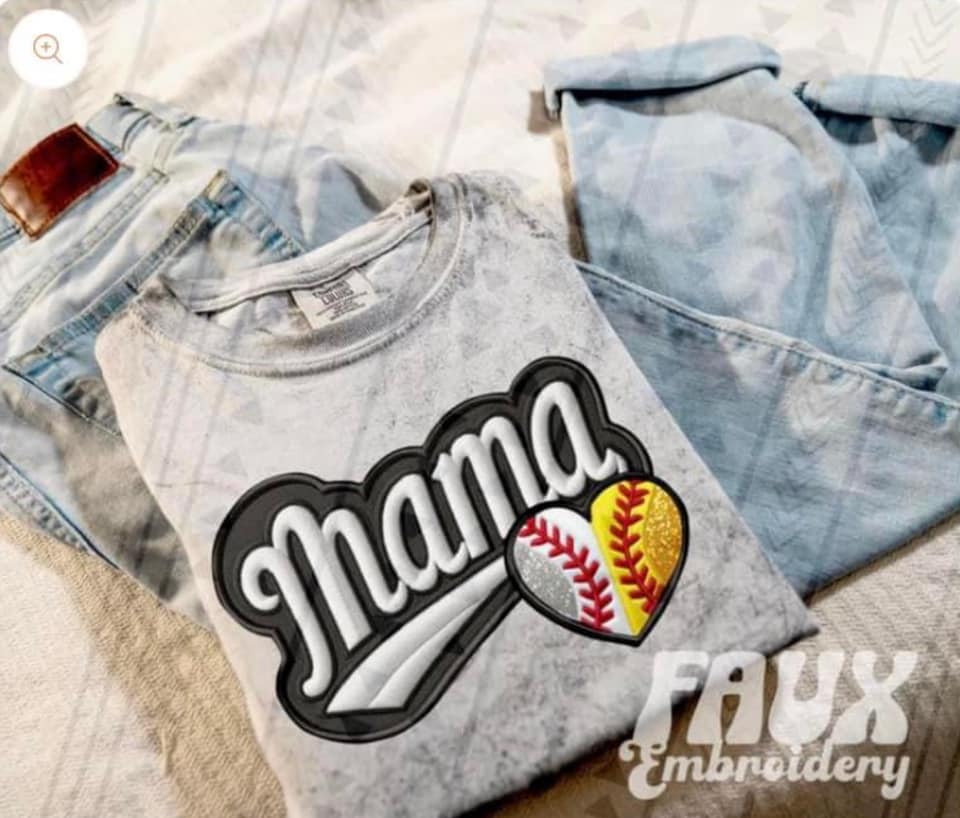 Mama Varsity Themed Heart (Adult)